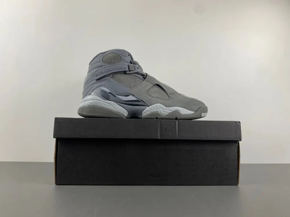 premium Air Jordan 8 Retro Grey Suede - Hình 2