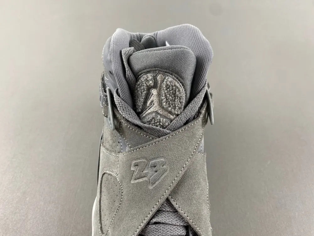 premium Air Jordan 8 Retro Grey Suede - Hình 10