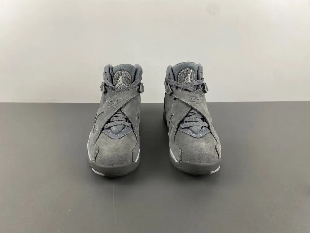 premium Air Jordan 8 Retro Grey Suede - Hình 15