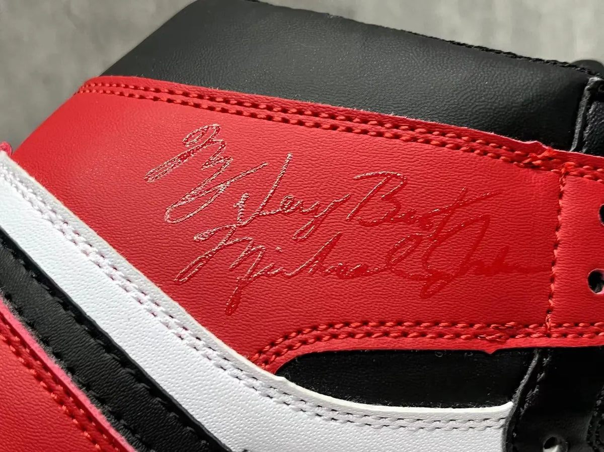 retro Air Jordan 1 Black White Red - Hình 2