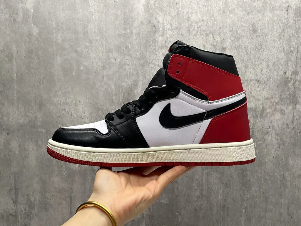 retro Air Jordan 1 Black White Red - Hình 5