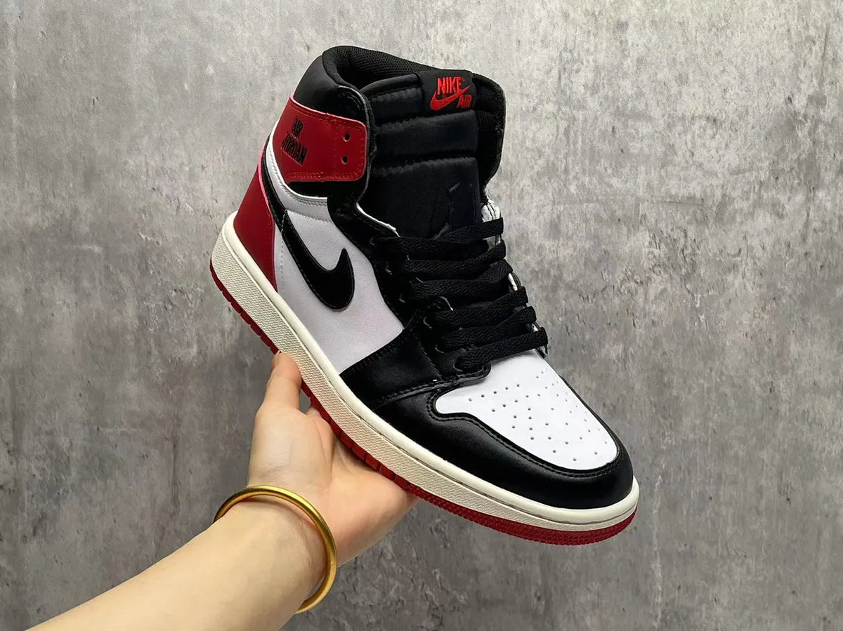 retro Air Jordan 1 Black White Red - Hình 7