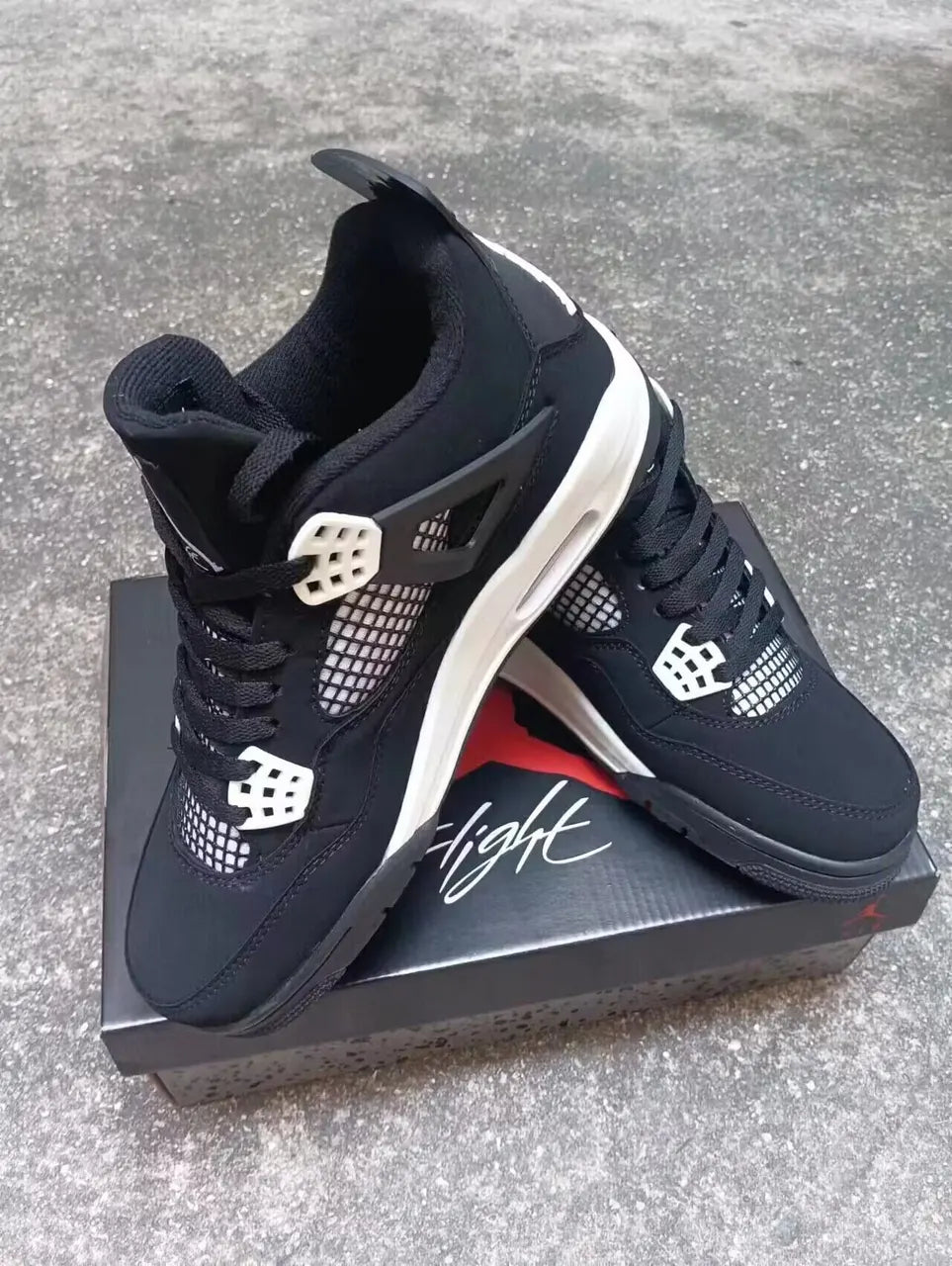 retro limited Air Jordan 4 Black Canvas - Hình 8