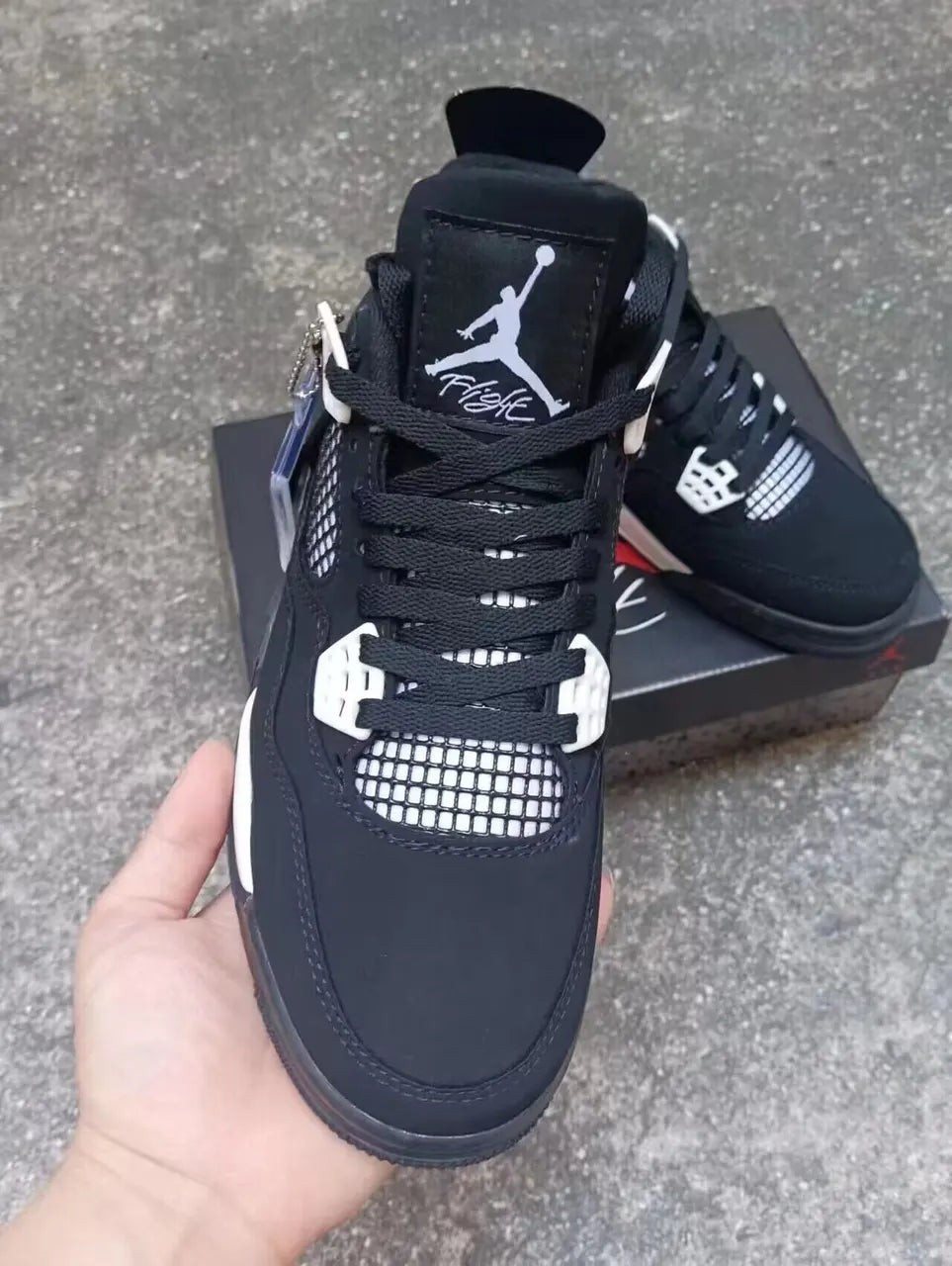 retro limited Air Jordan 4 Black Canvas - Hình 2