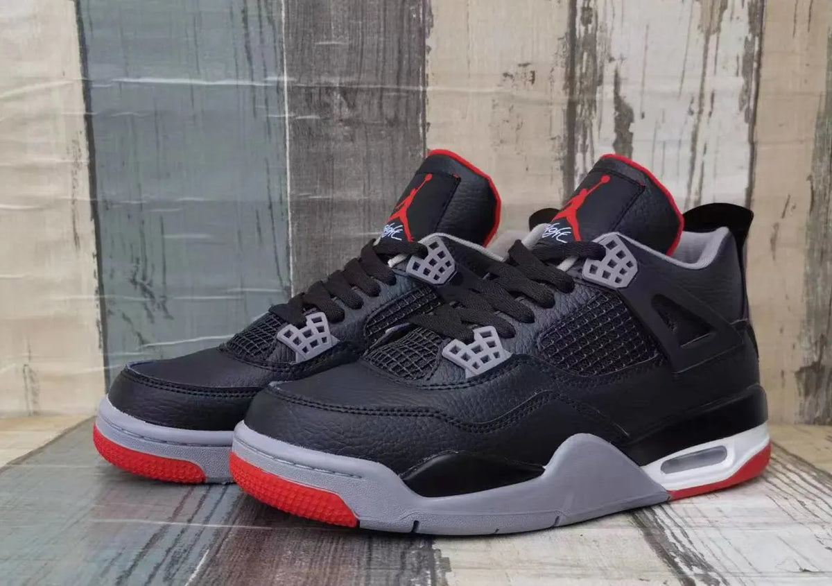 classic Air Jordan 4 Retro Black Red - Hình 2