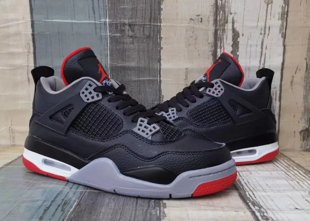 classic Air Jordan 4 Retro Black Red - Hình 4